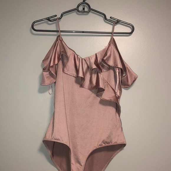 Urban Outfitters Tops - URBAN OUTFITTERS SILK OFF THE SHOULDER BODYSUIT